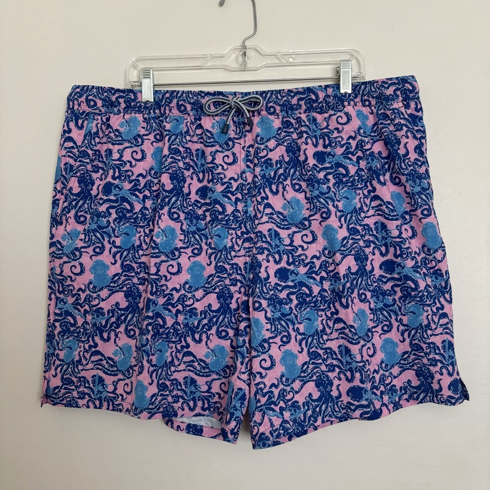 Peter Millar Crown Too Many Tentacles Swim Trunks in Palmer Pink Men’s XXL NEW